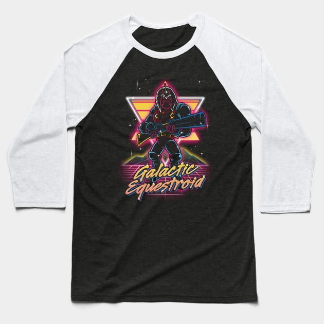 Retro Galactic Equestroid Baseball T-Shirt by Olipop